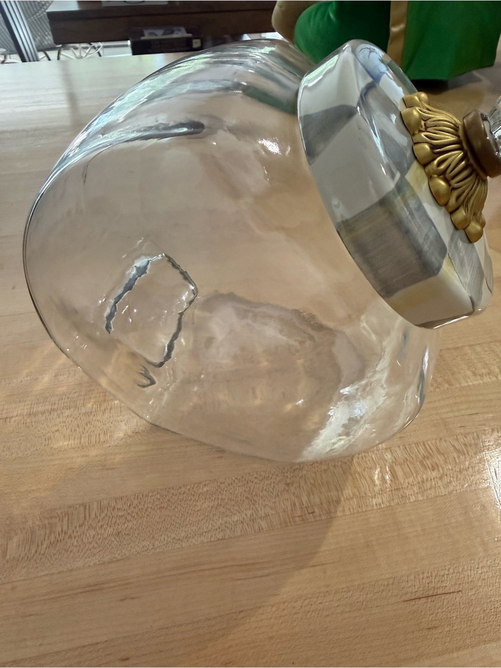 MacKenzie-Childs Clear Glass Apothecary Jar with Gold-Tone Finial